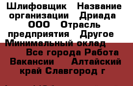 Шлифовщик › Название организации ­ Дриада, ООО › Отрасль предприятия ­ Другое › Минимальный оклад ­ 18 000 - Все города Работа » Вакансии   . Алтайский край,Славгород г.